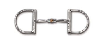 Myler 3 3/8″ Medium Dee without Hooks with Low Port Comfort Snaffle - A