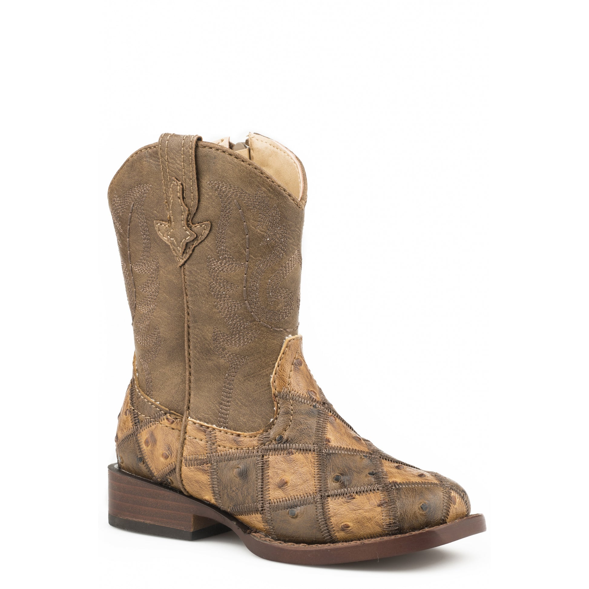 Roper Toddler Bird Blocks Square Toe Boots