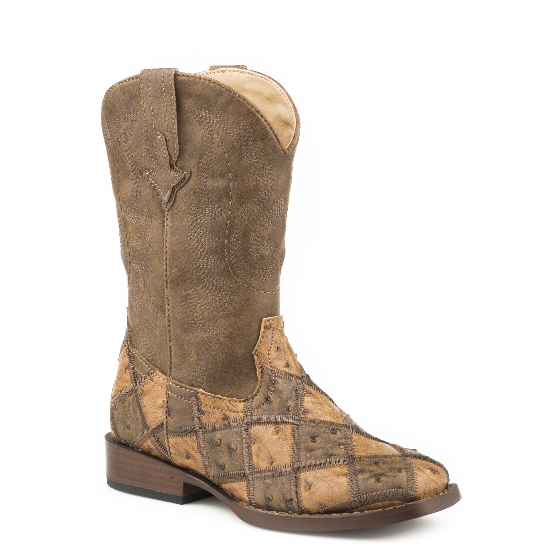 Roper Little Kids Bird Blocks Sq Toe Boots