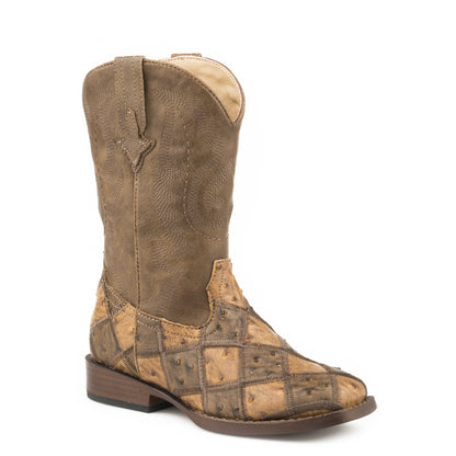 Roper Little Kids Bird Blocks Sq Toe Boots