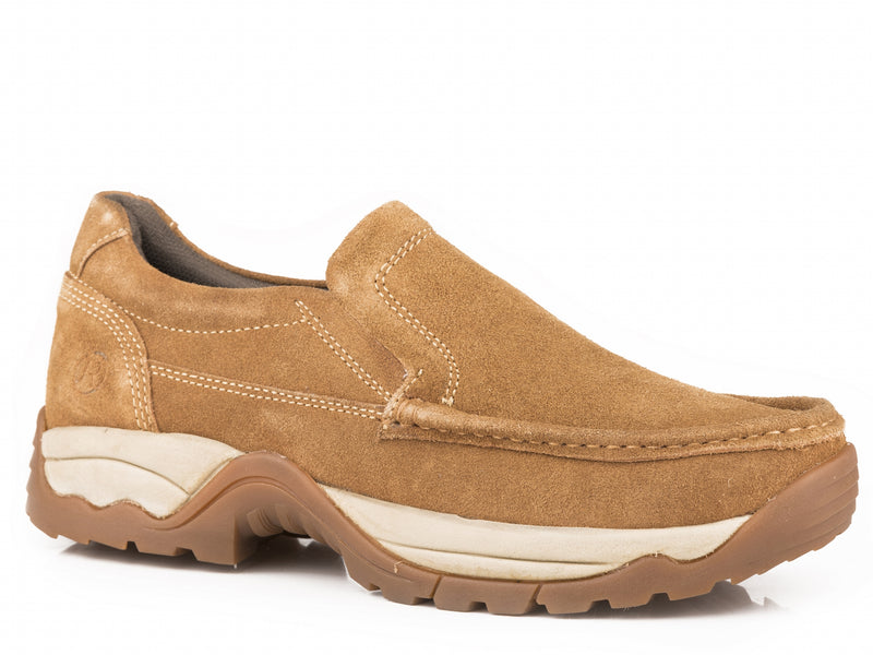 Roper Mens Leather Mock Toe Slip-On Shoes