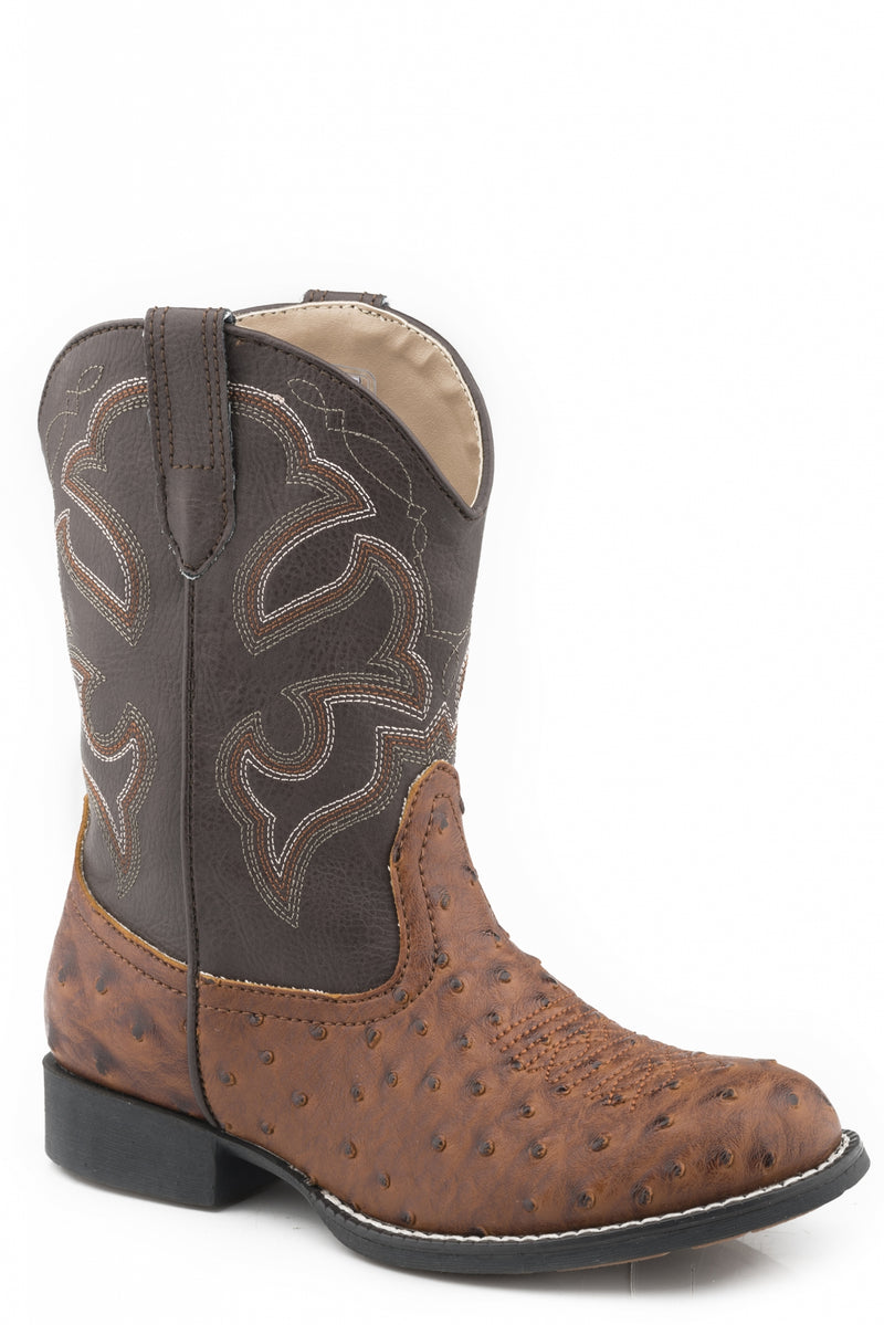 Roper Toddler Tan Faux Ostrich Boots