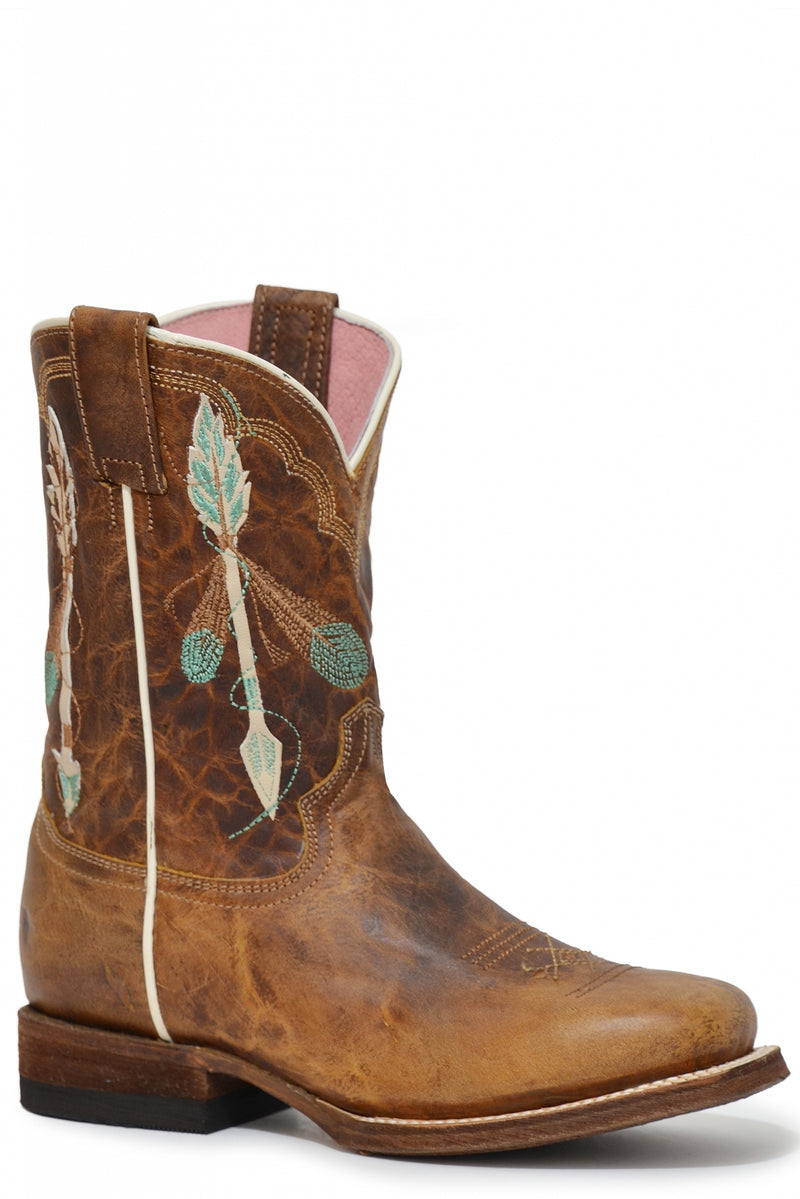 Roper Kids Embroidered Arrow Feather Boots