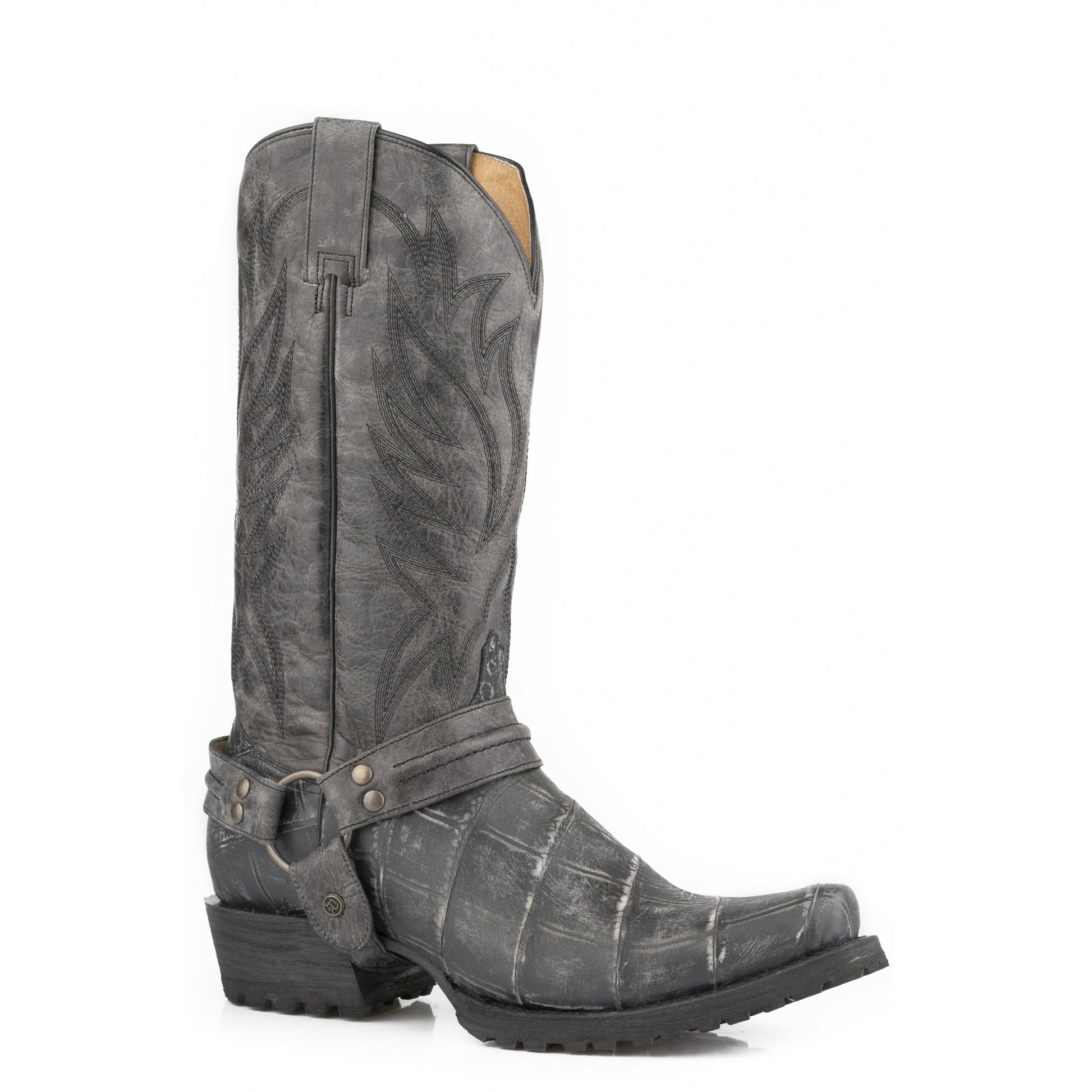 Roper Mens Embossed Alligator Bandit Toe Western Boots