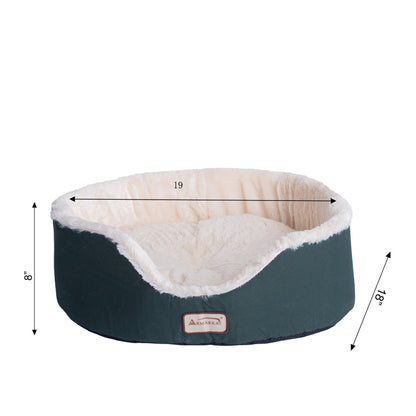 Armarkat Laurel Green/Ivory Oval Cuddle Cat Bed
