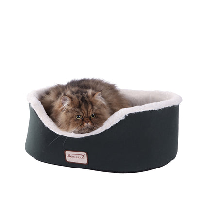 Armarkat Laurel Green/Ivory Oval Cuddle Cat Bed