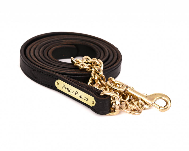 Perri's Personalized 3/4" Leather Lead with Chain