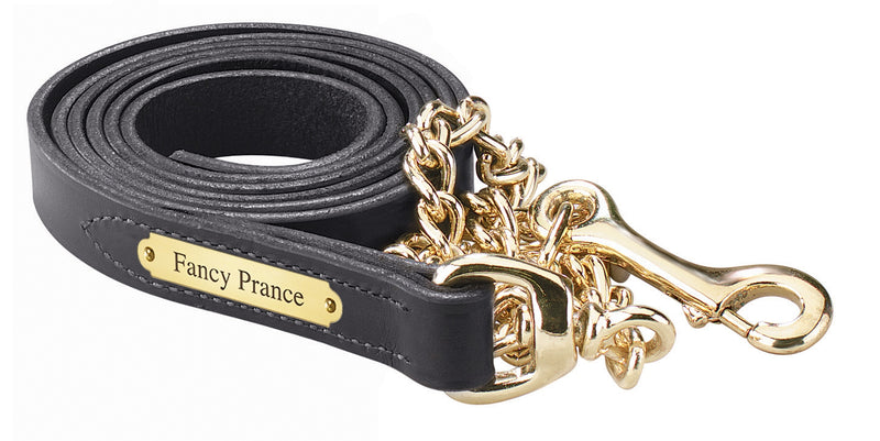 Perri's Personalized Leather Lead with 30" Solid Brass Chain