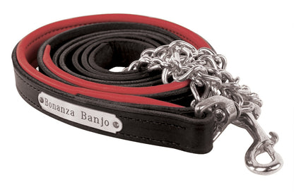 Perri's Personalized Padded Leather Lead with Chain