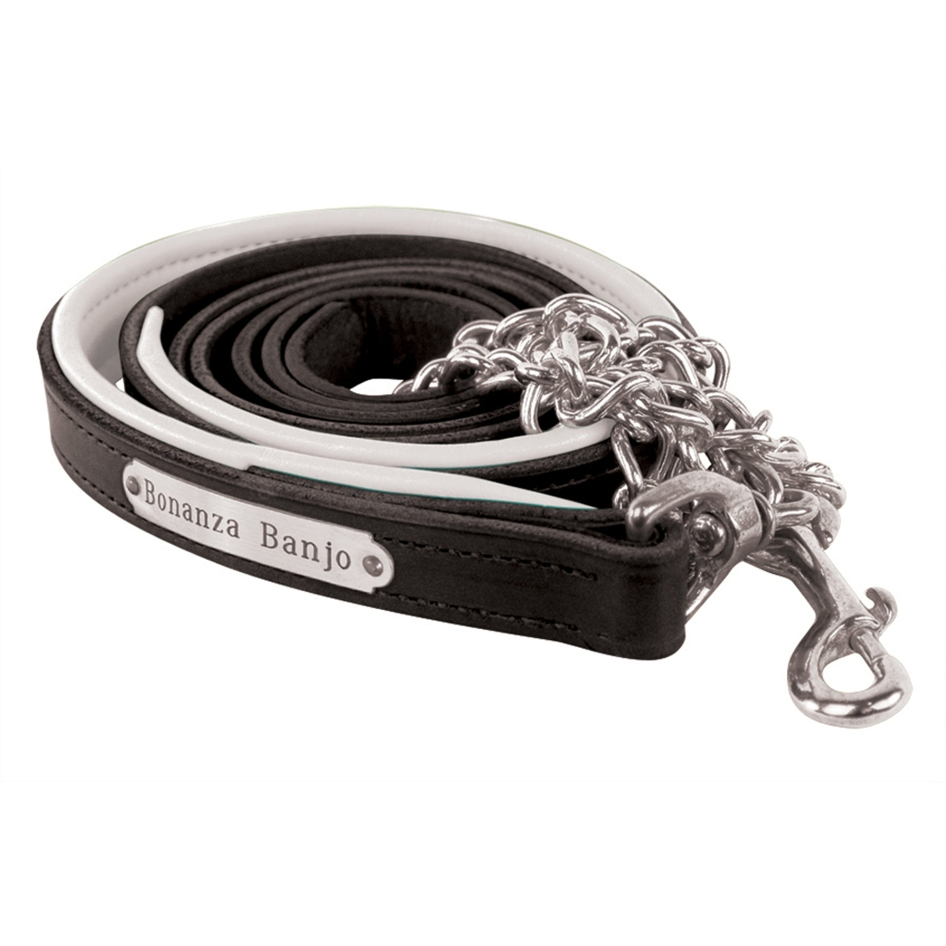 Perri's Personalized Padded Leather Lead with Chain