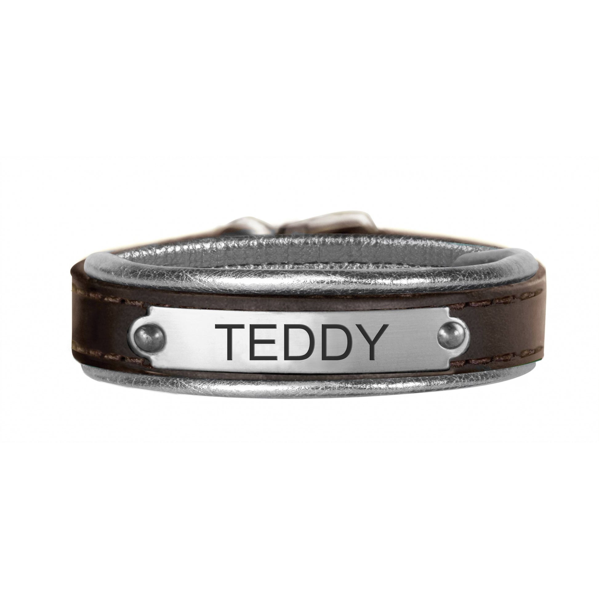 Perri's Personalized Metallic Padded Leather Bracelet