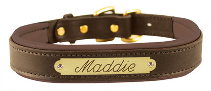 Perri's Personalized Padded Leather Dog Collar