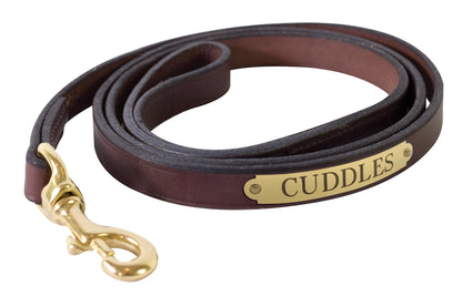 Perri's Personalized Plain Leather Dog Leash