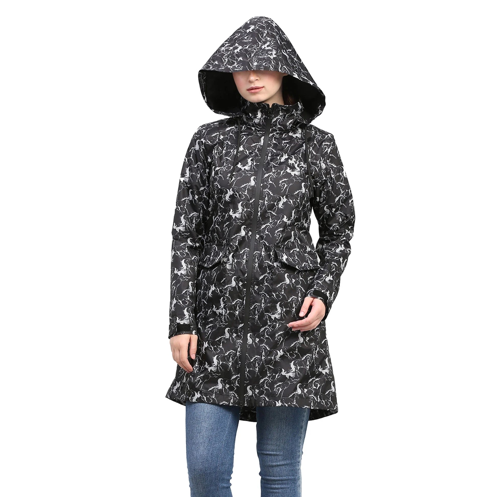 Equine Couture Ladies Linear Horse Rain Jacket