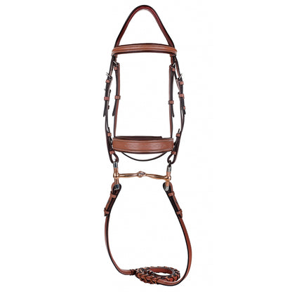 Henri de Rivel Laureate Fancy Stitched Bridle with Wide Caveson and Laced Reins