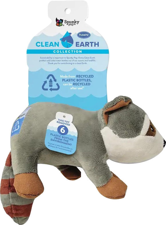 Spunkypup Clean Earth Recycled Plush Toy Raccoon