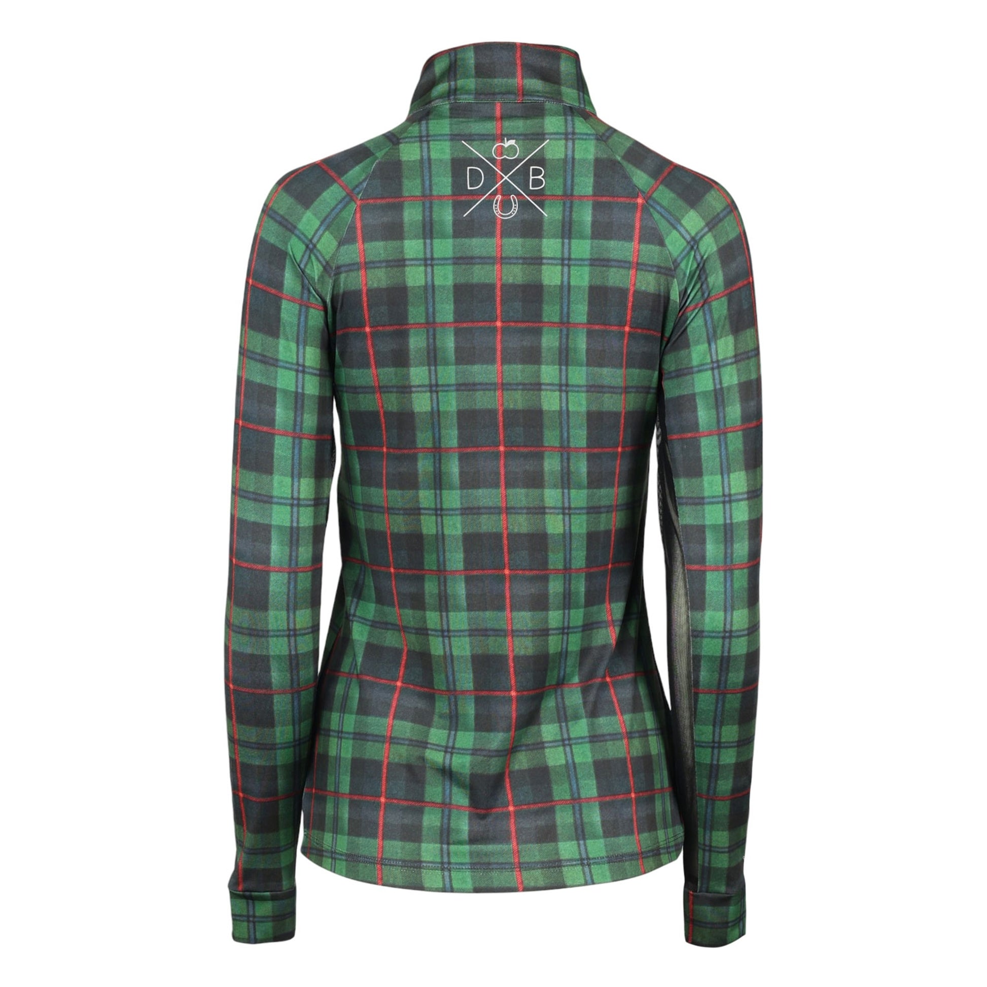 Dapplebay Ladies Holiday Plaid 1/4 Zip Light Riding Top