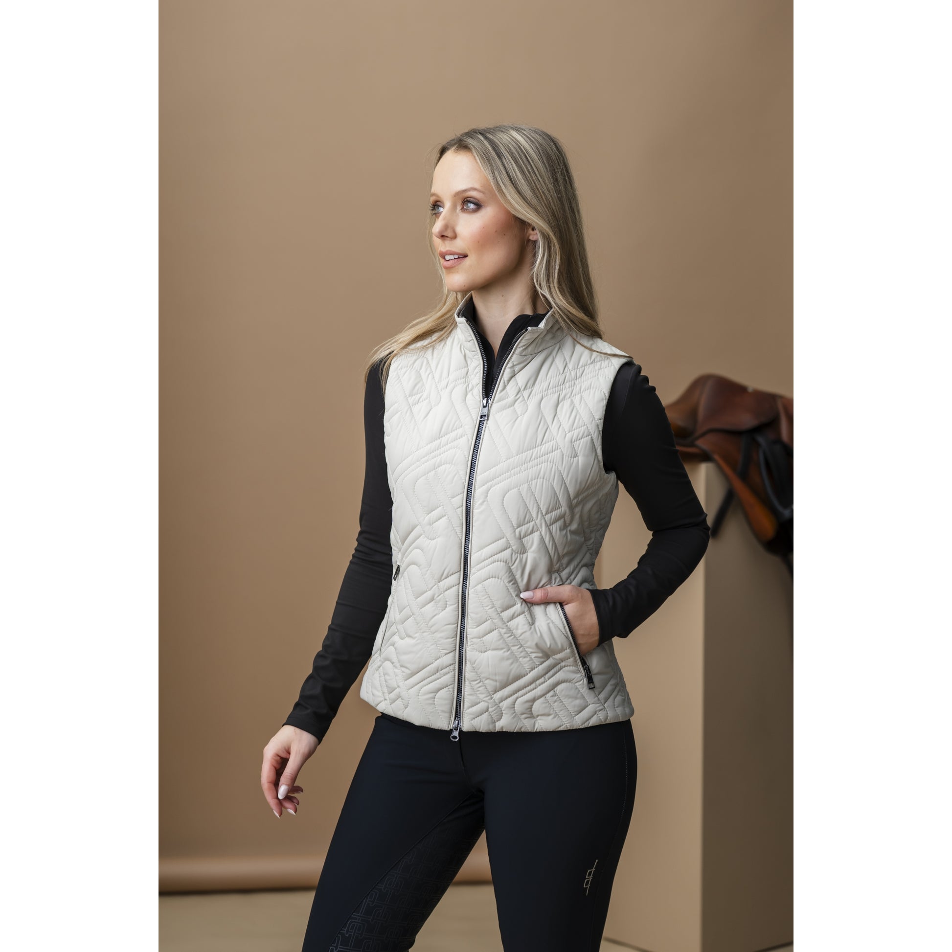 AA Ladies Neve Monogram Quilted Gilet