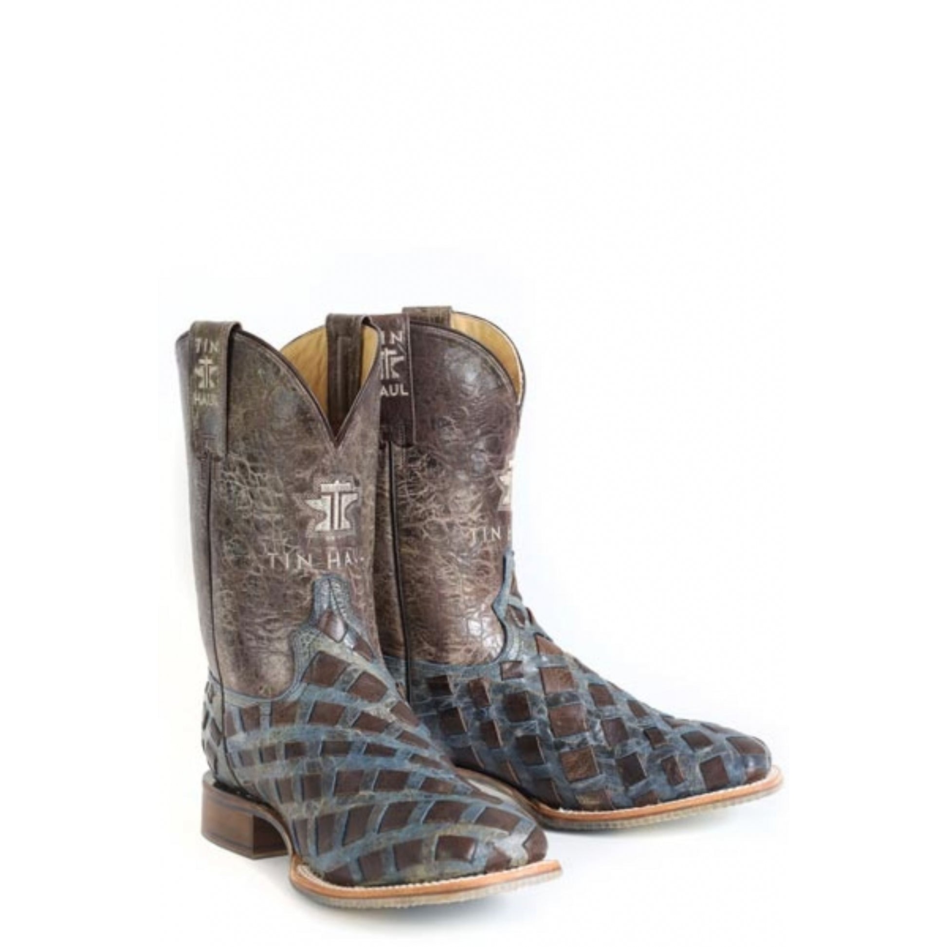 Tin Haul Mens Never Give Up Square Toe Boots