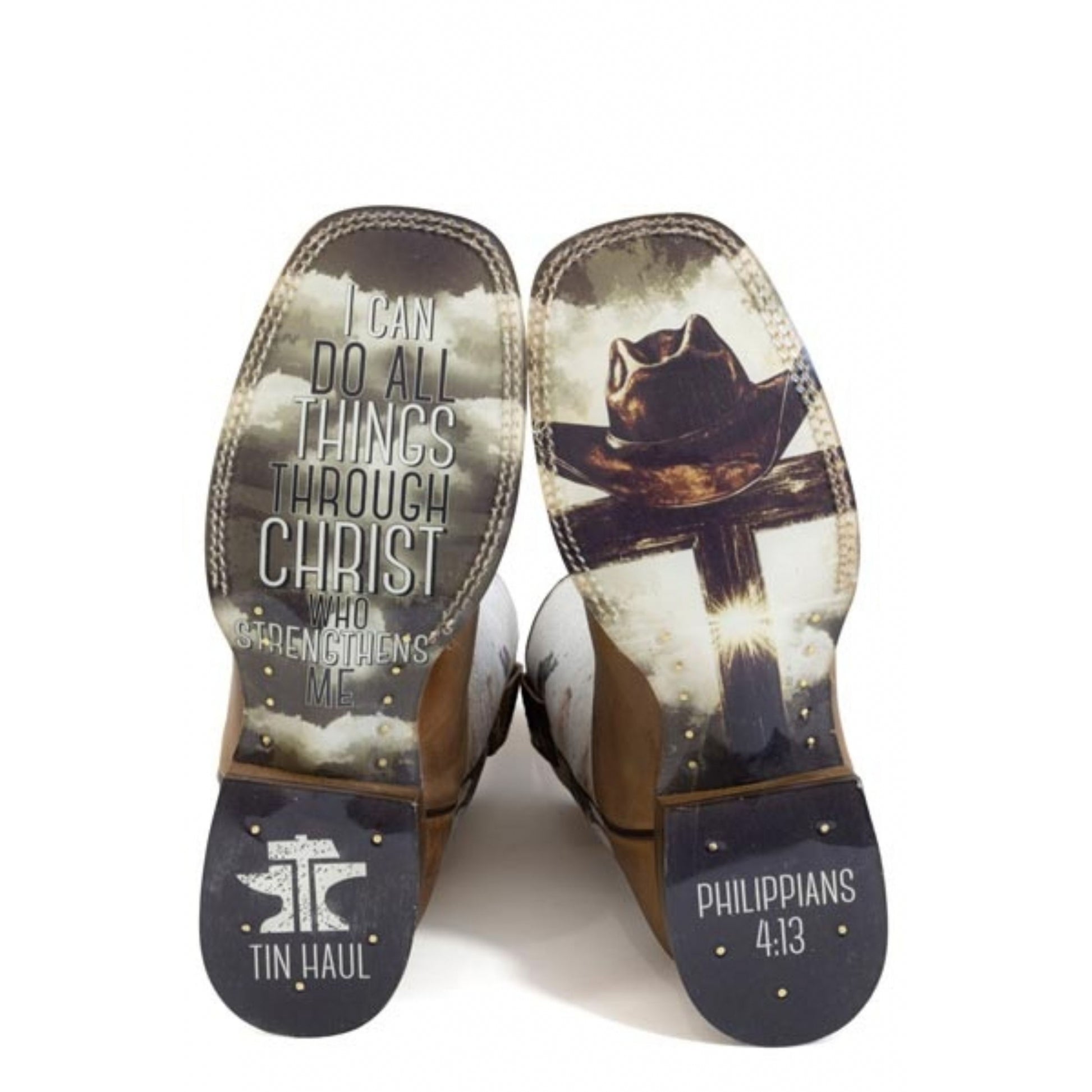 Tin Haul Mens Church Cross Square Toe Boots