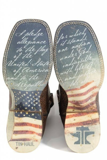Tin Haul Mens Flag Of The Proud Square Toe Boots