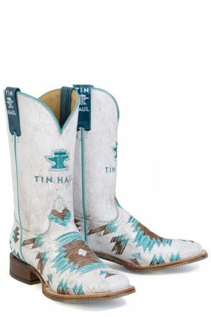 Tin Haul Ladies Twisted Aztection Square Toe Boots