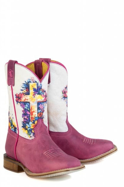 Tin Haul Big Kids Love Jesus Square Toe Bootss