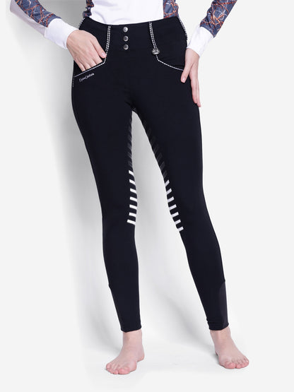 Equine Couture Ladies Saddle Stitch Extended Knee Patch Breeches