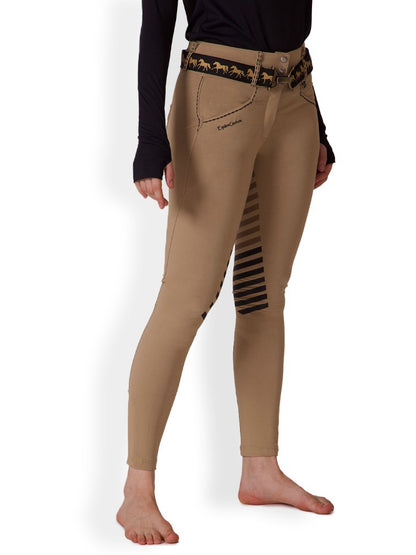 Equine Couture Ladies Saddle Stitch Extended Knee Patch Breeches