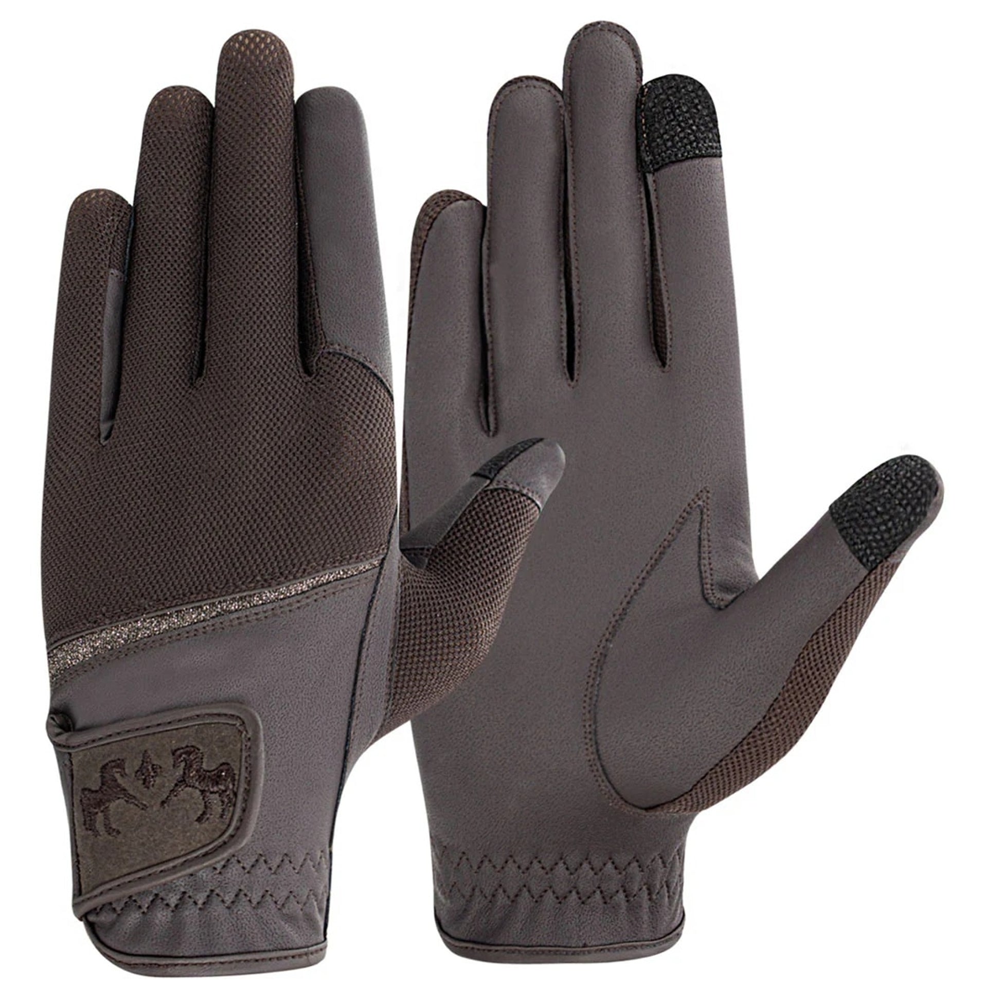 Equine Couture Aerocool Touch Screen Riding Gloves with Glitter