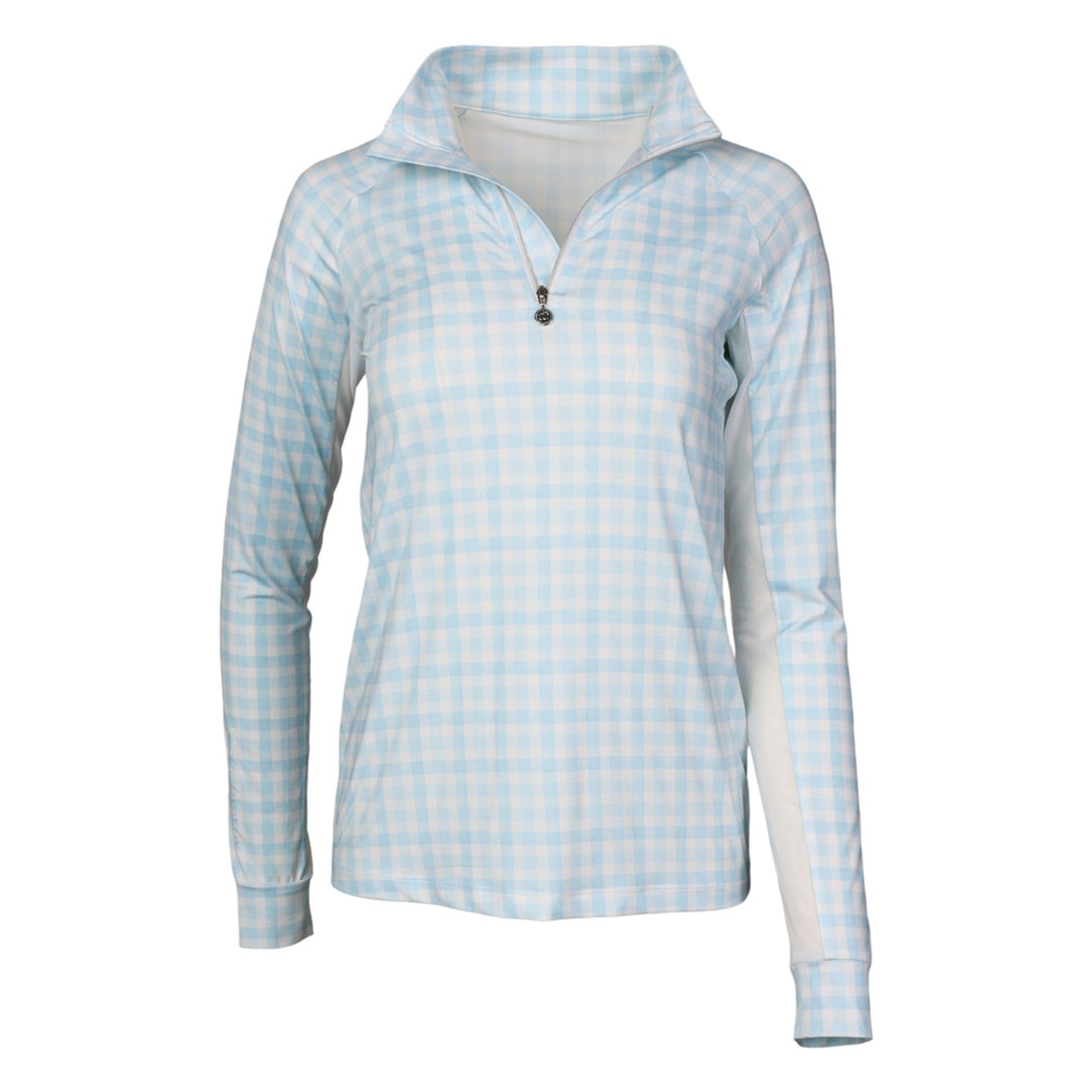 Dapplebay Kids Gingham 1/4 Zip Long Sleeve Riding Top