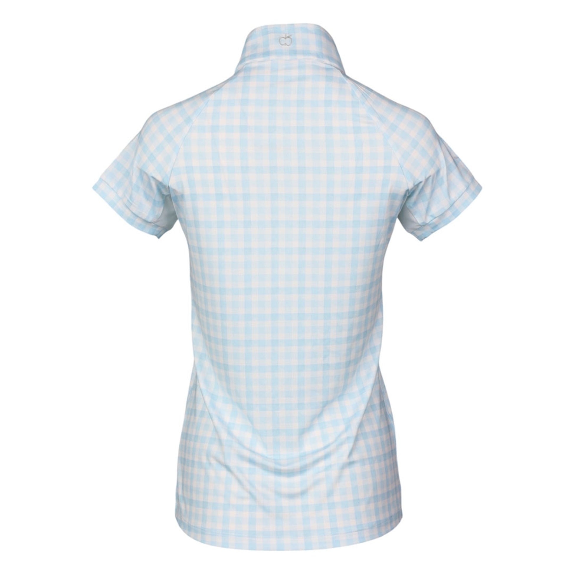 Dapplebay Ladies Gingham Short Sleeve 1/4 Zip Riding Top