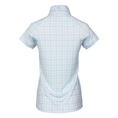 Dapplebay Ladies Gingham Short Sleeve 1/4 Zip Riding Top