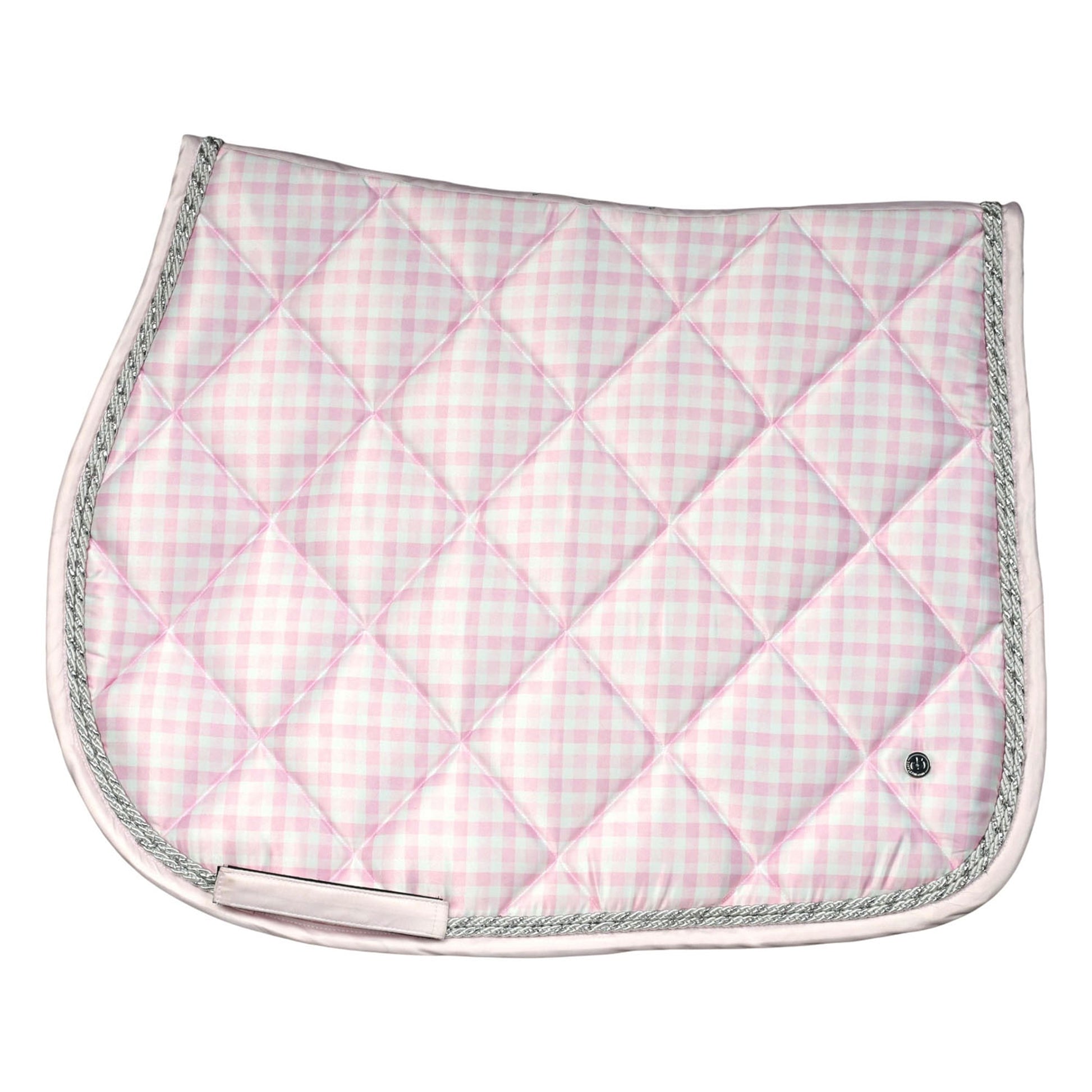 Dapplebay Gingham Jump Saddle Pad-Pink/White-Cob