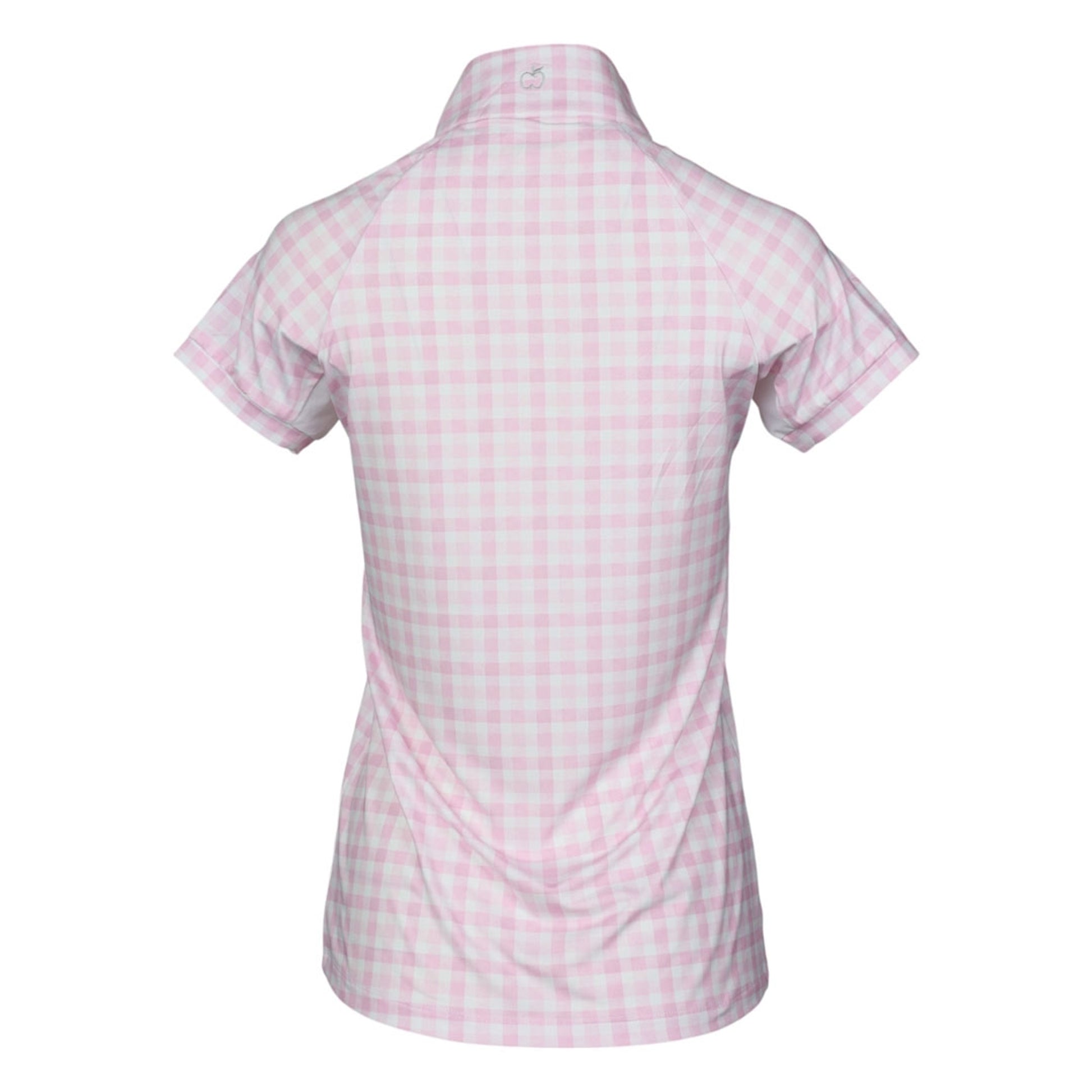 Dapplebay Ladies Gingham Short Sleeve 1/4 Zip Riding Top