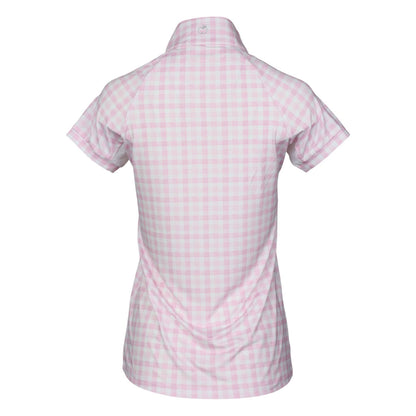 Dapplebay Ladies Gingham Short Sleeve 1/4 Zip Riding Top