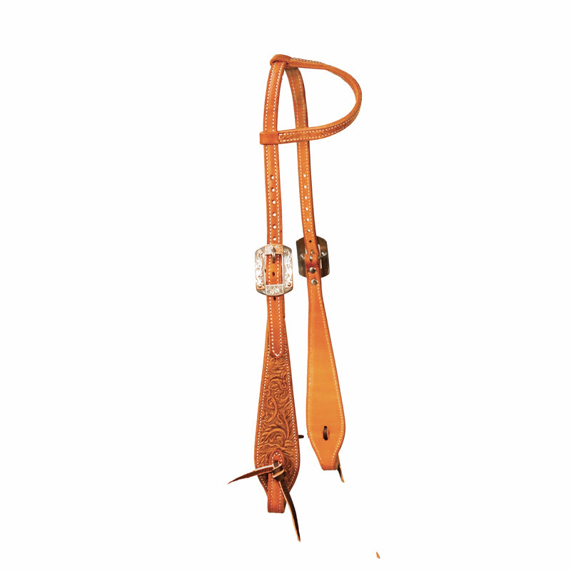 Professionals Choice One-Ear Swell Cheek Natural Floral Headstall