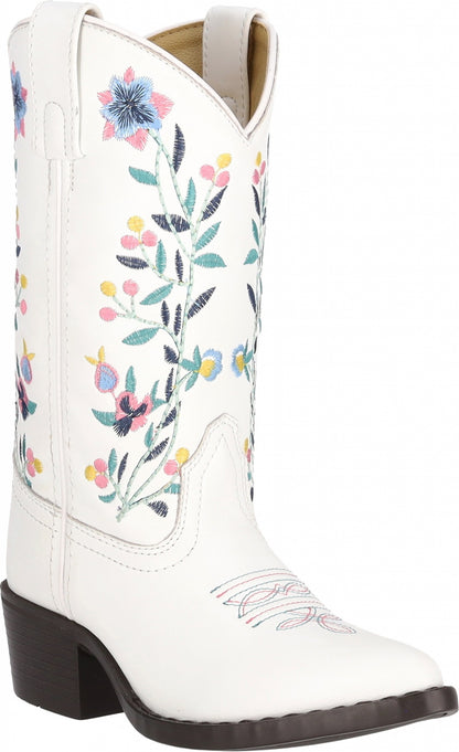 Smoky Mountain Kids Girls Lacey Leather Embroidered Western Boots