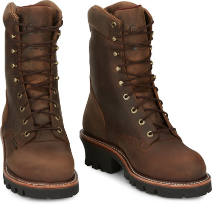 Chippewa Mens Super DNA 9" Waterproof Steel Toe Insulated Logger Boots