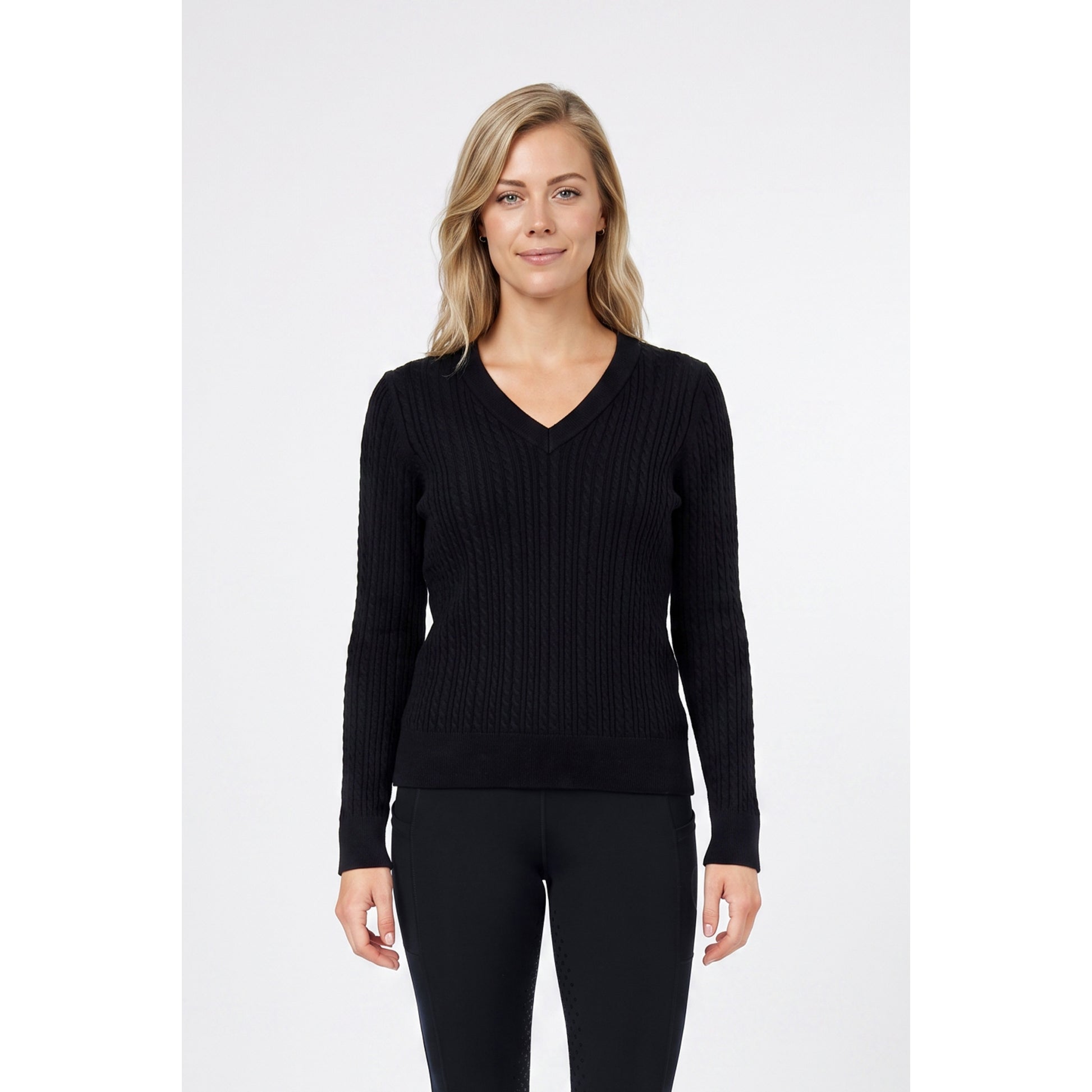 Weatherbeeta Ladies Cable Knit V-Neck Pullover