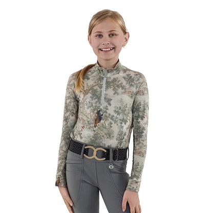 Dapplebay Kids Hunt Tapestry 1/4 Zip LS Riding Top
