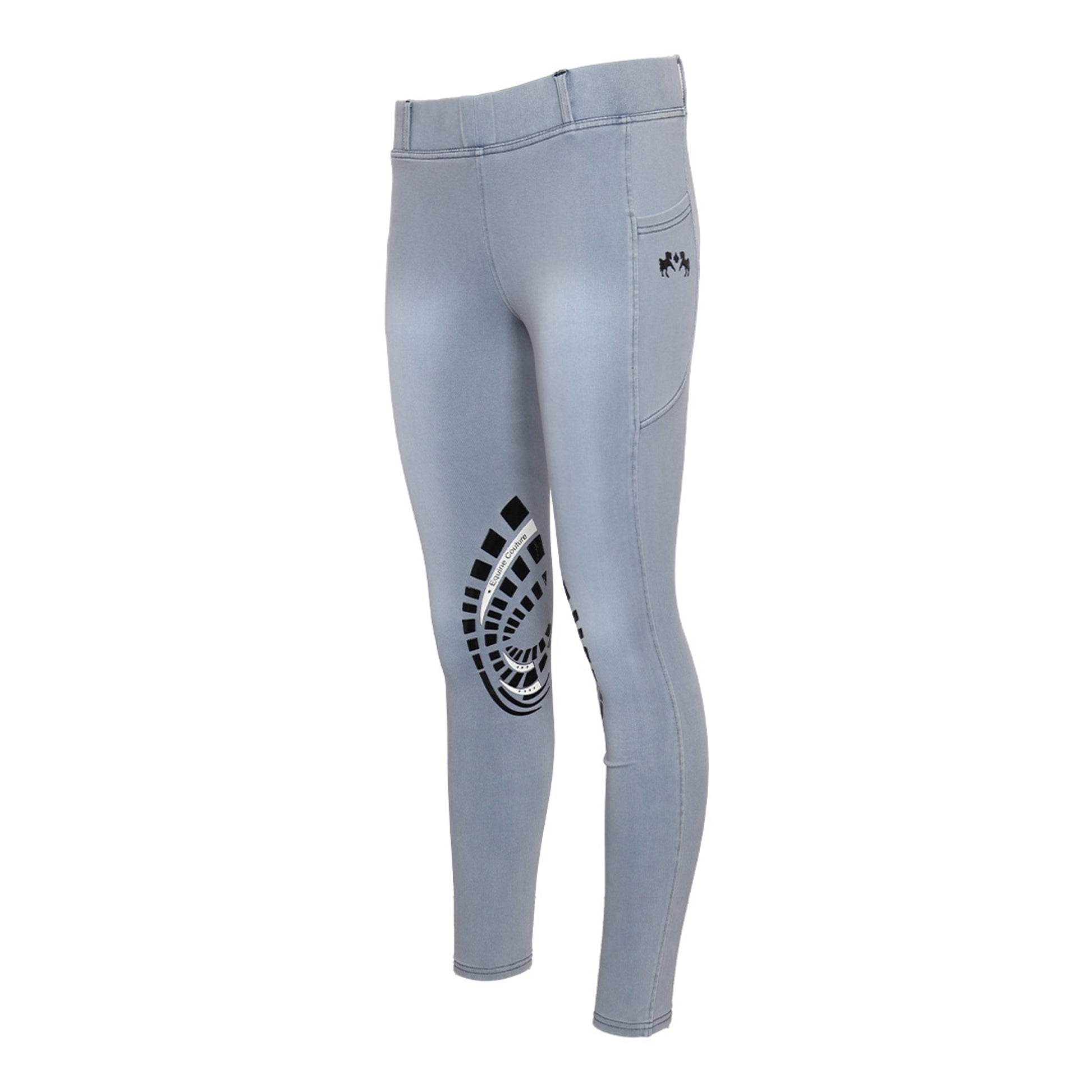 Equine Couture Ladies Denim KP Tights with Phone Pocket