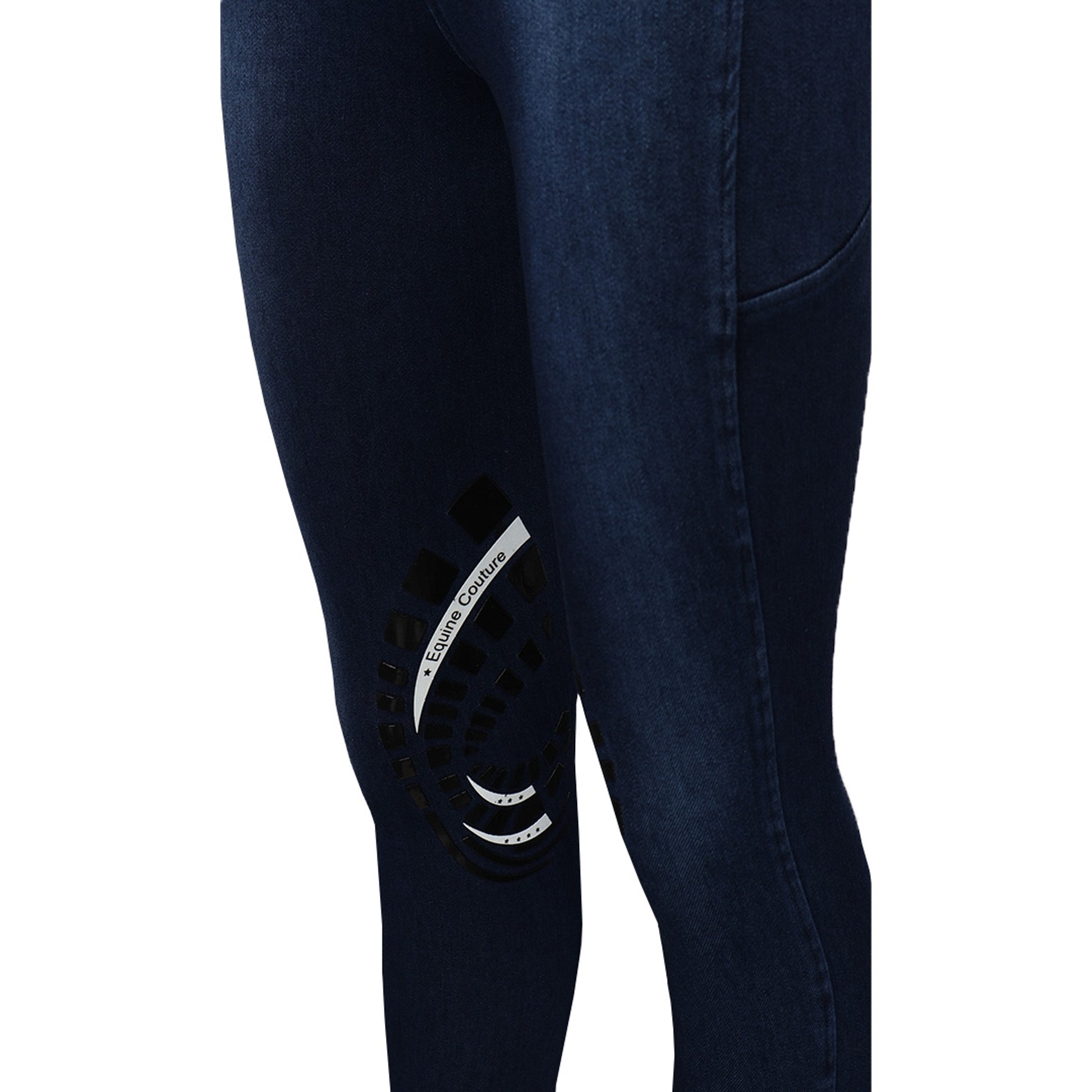 Equine Couture Ladies Denim KP Tights with Phone Pocket
