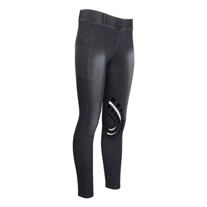 Equine Couture Ladies Denim KP Tights with Phone Pocket
