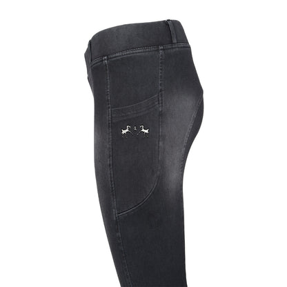 Equine Couture Ladies Denim KP Tights with Phone Pocket