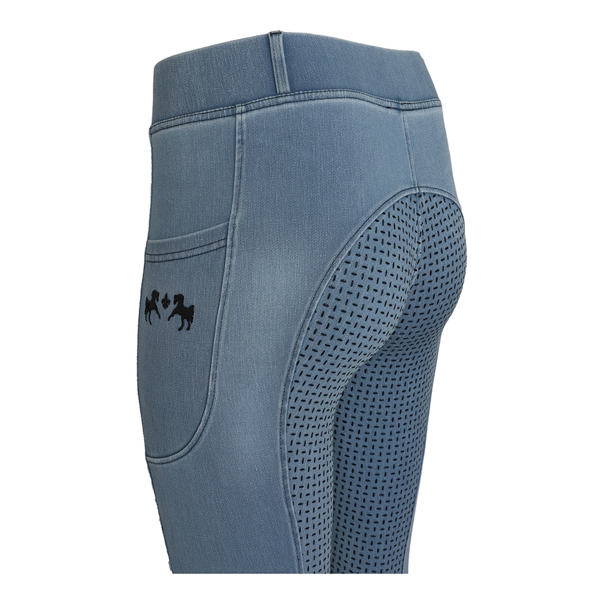 Equine Couture Ladies Denim FS Tights with Phone Pocket