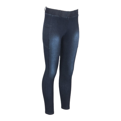 Equine Couture Ladies Denim FS Tights with Phone Pocket