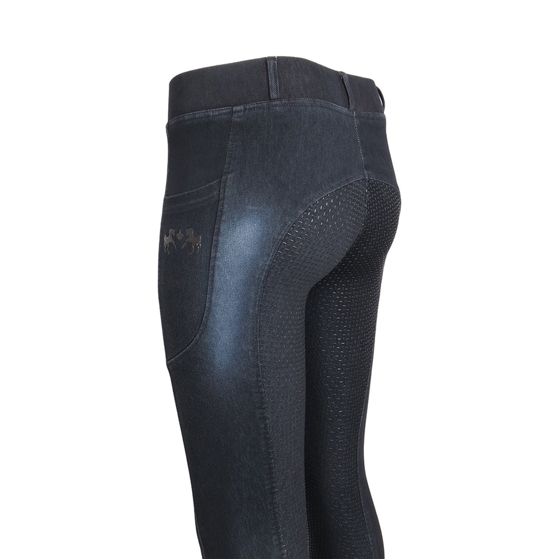 Equine Couture Ladies Denim FS Tights with Phone Pocket