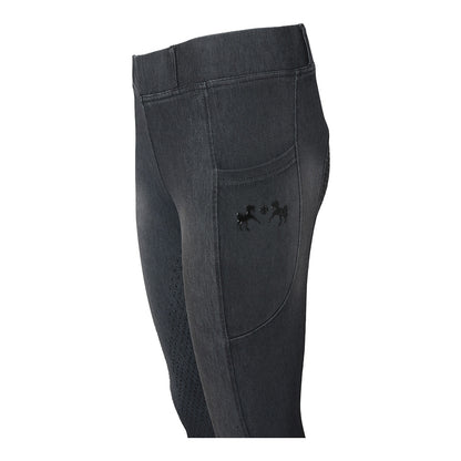 Equine Couture Ladies Denim FS Tights with Phone Pocket