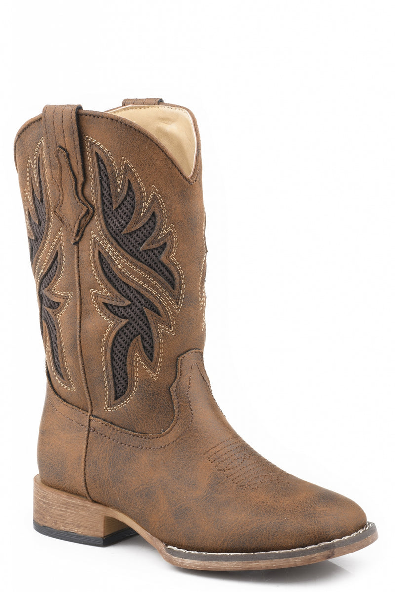 Roper Little Boys Faux Leather Upper Western Boots
